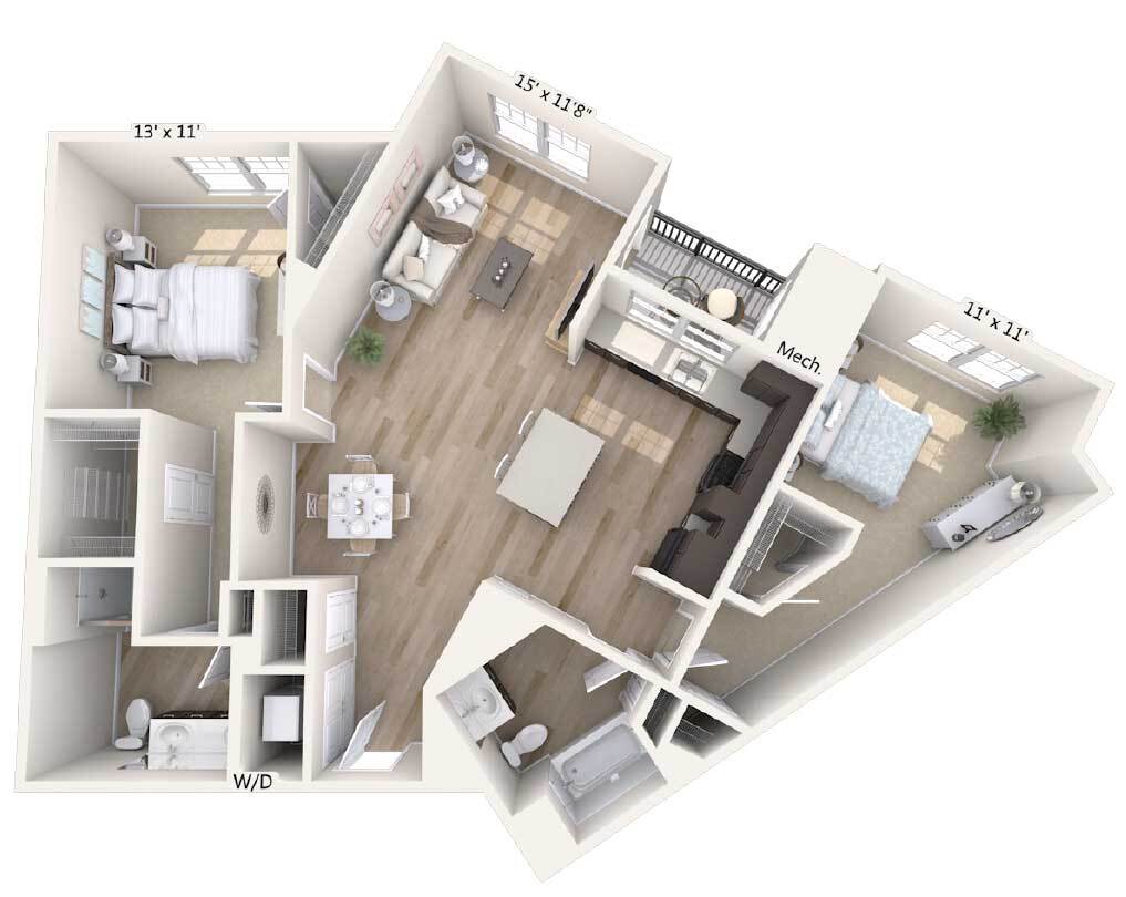 Floor Plan - B3-1267sq-Reno