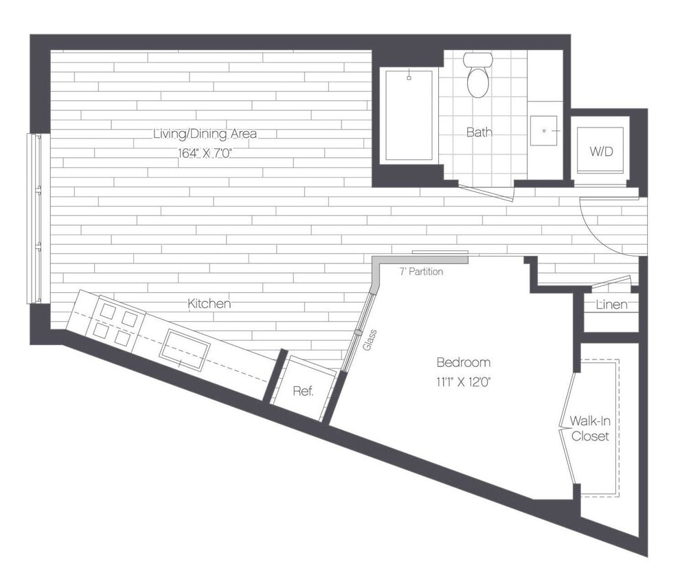 Floor Plan - 1 Bed/1 Bath-1C