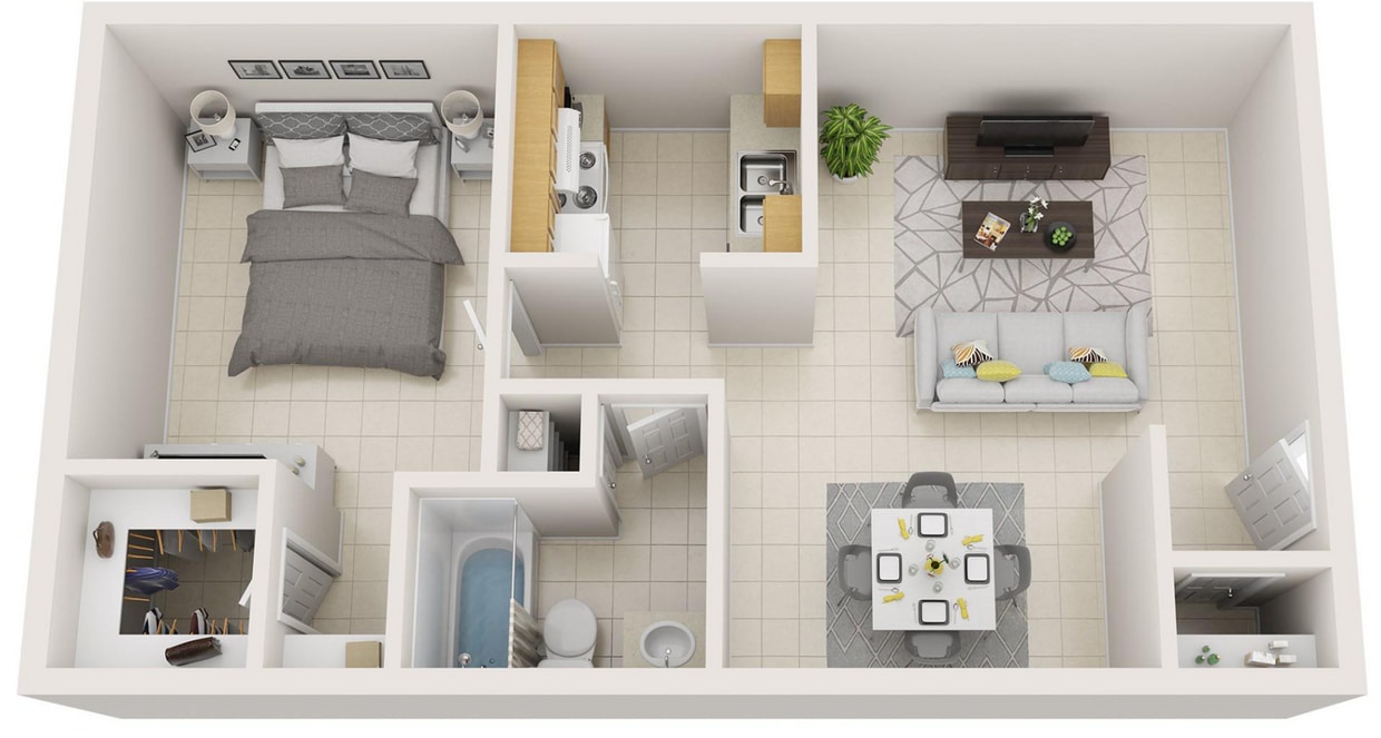Floor Plan - Hastings - 1 Bedroom Apartment Home