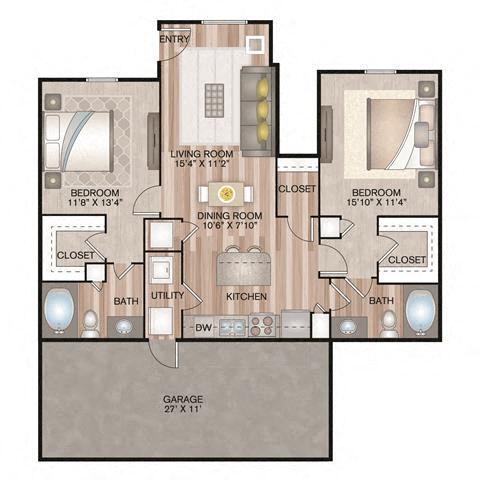 Floor Plan - Cornhusker Overlook with Attached Garage