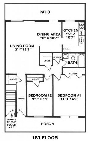 The Saratoga - Two Bedroom Apartment