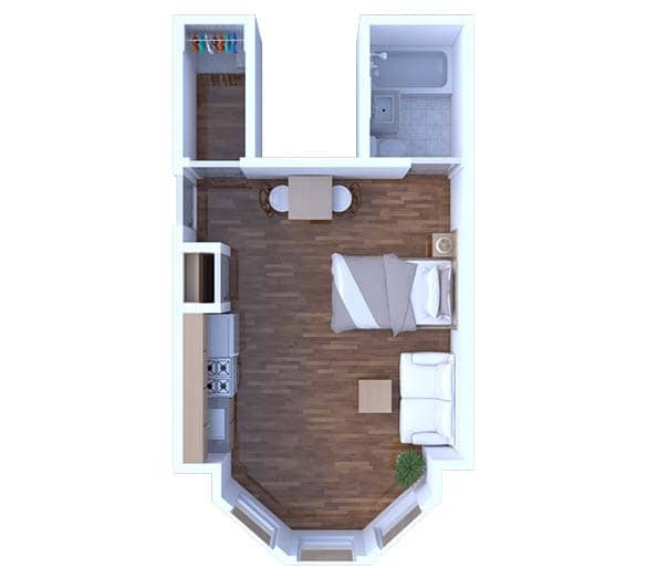 Floor Plan - Studio Floor Plan S19 666 1F Renovated