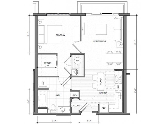 Floor Plan - 1BR-Standard-Balcony