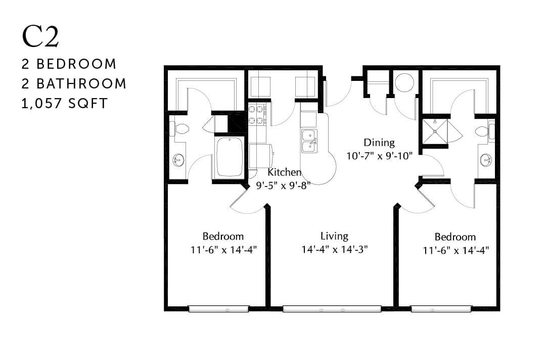 Floor Plan - C2 Two Bedroom