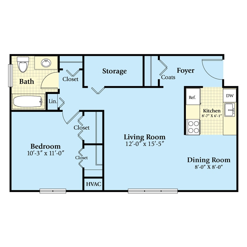 Floor Plan - 1 Bedroom