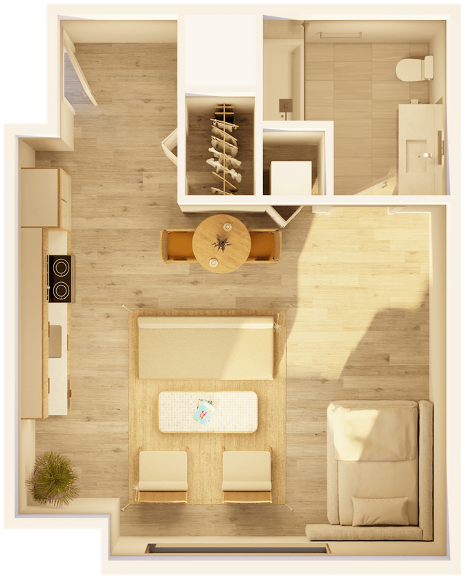 Floor Plan - West Studio City B