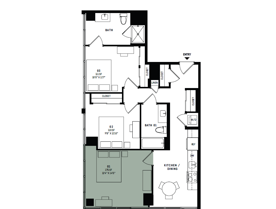 Floor Plan - Co-Living D9-Bedroom 1