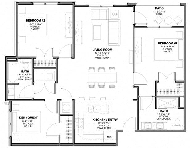 Floor Plan - Three-Bedroom (C1)