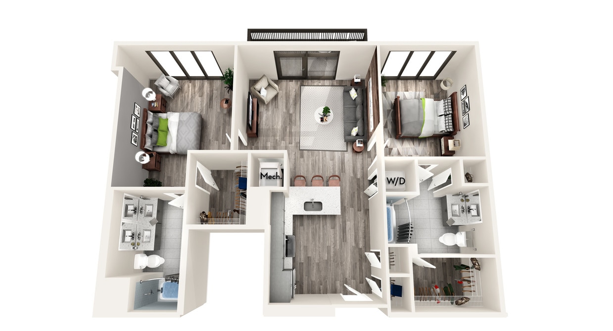 Floor Plan - AZC7a ACCESSIBLE 2 BEDROOM AND 2 BATH