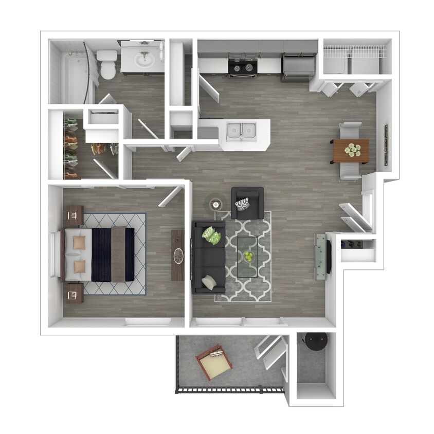 Floor Plan - Phase 1-1x1-658- Classic