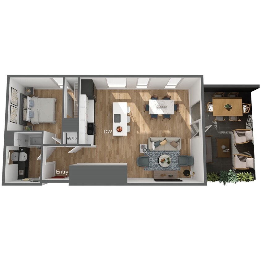 Floor Plan - 1 Bed/1 Bath