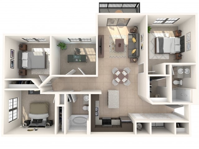 3 Bed 3 Bath and Den - C2