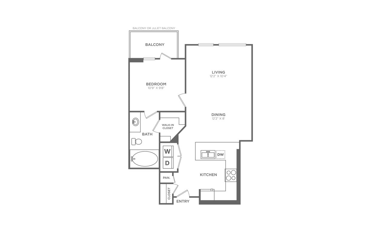 Floor Plan - 1 Bed/1 Bath - A9