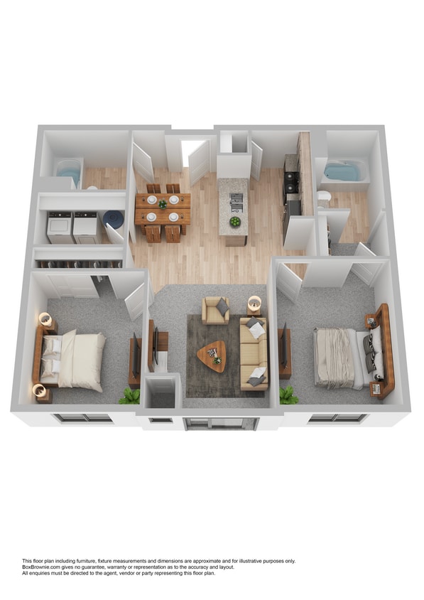 Floor Plan - Apartment 2 Bedroom 2 Bathroom