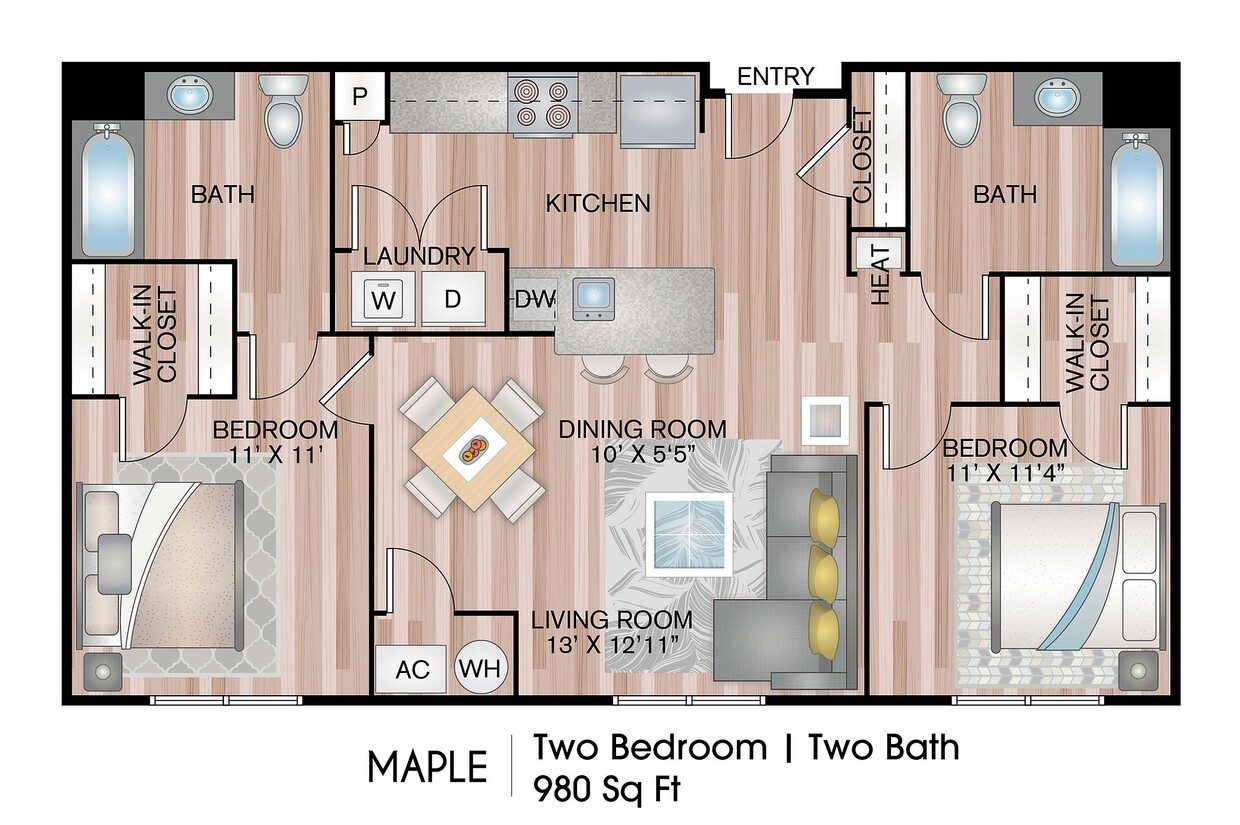 980 Square Feet - Maple