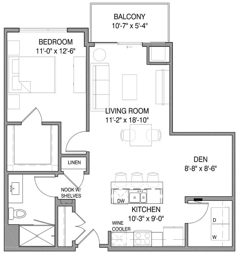 Kendall 1 - One-Bed/Den