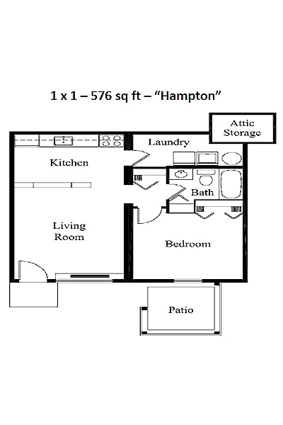 Hampton - One Bed One Bath 
