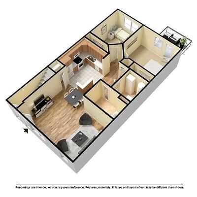 Floor Plan - Two bedroom, breakfast bar 2