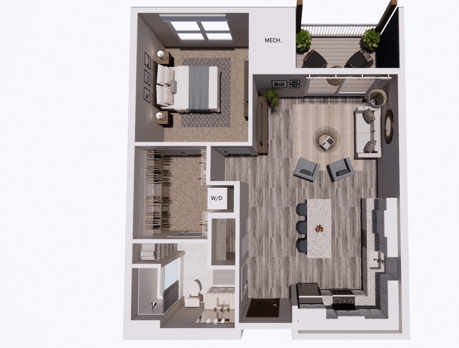 Floor Plan - A- 1 bd, 1 bath