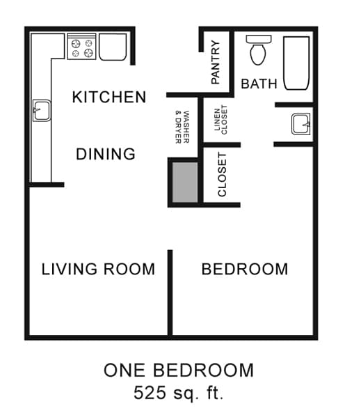 1 BR/1 BA - One Bedroom One Bathroom