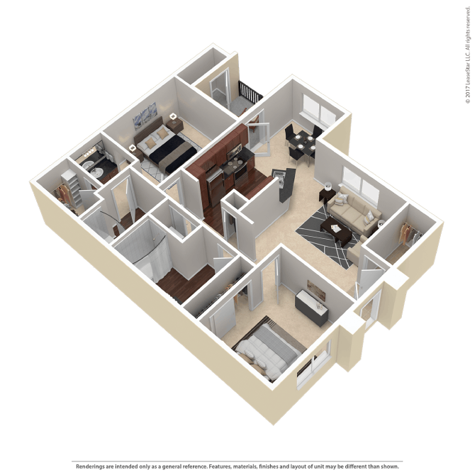 Floor Plan - 2X2 B Luxury