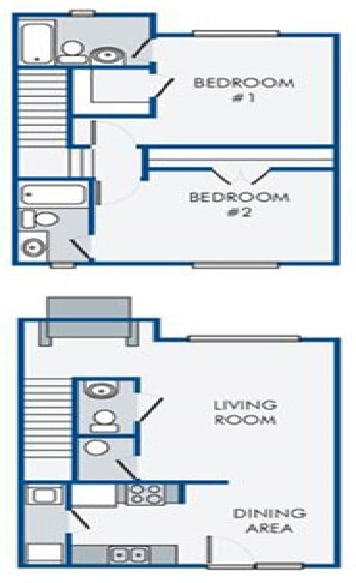 2BR/2.5BA - Two Bedroom Townhome