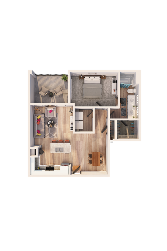 Roosevelt Arlington Commons - A1H Floor Plan - A1H