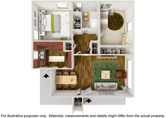 Floor Plan - 2 Bedroom 1 Bath