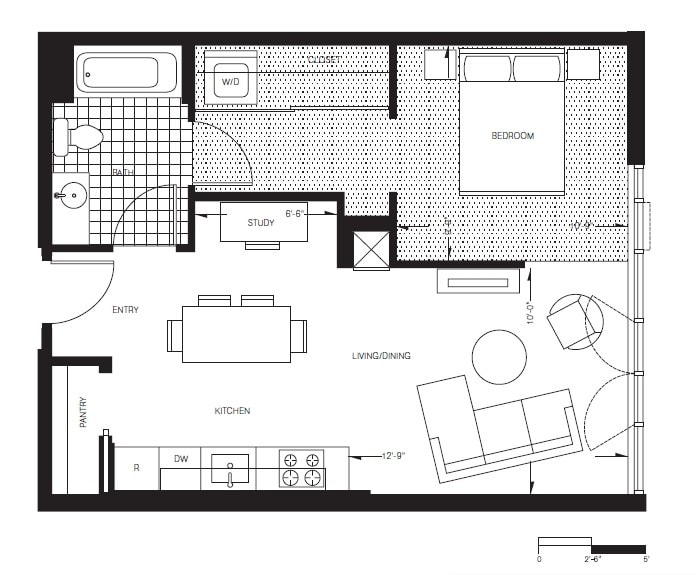 Floor Plan - One Bedroom (A7)