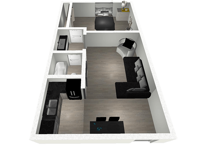 Floor Plan - 1 Bedroom East