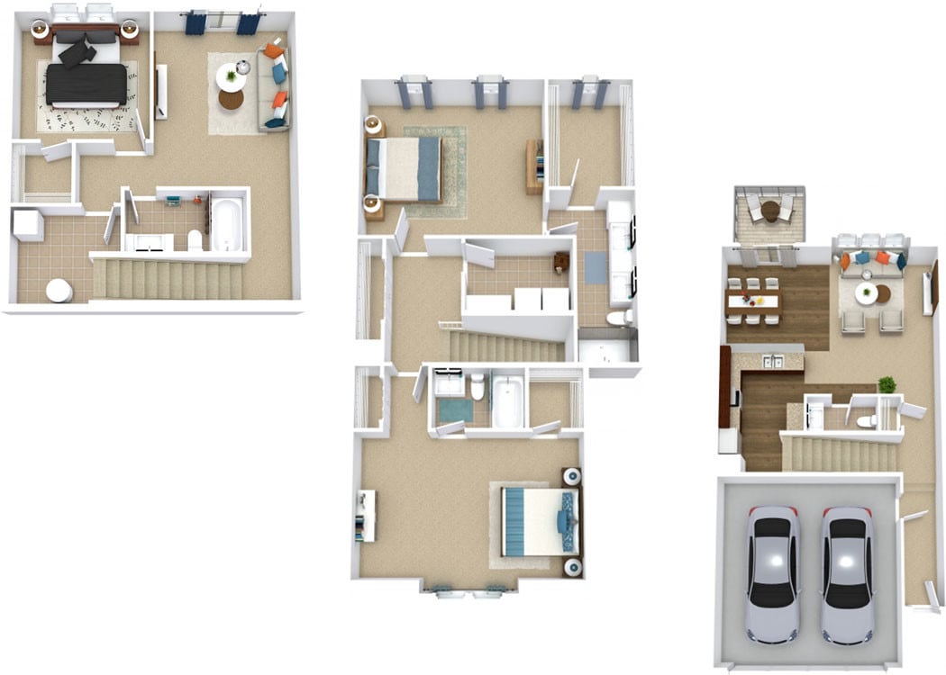 C4 3 Bedroom 2.5 Bath w/ 2 Car Garage - C4