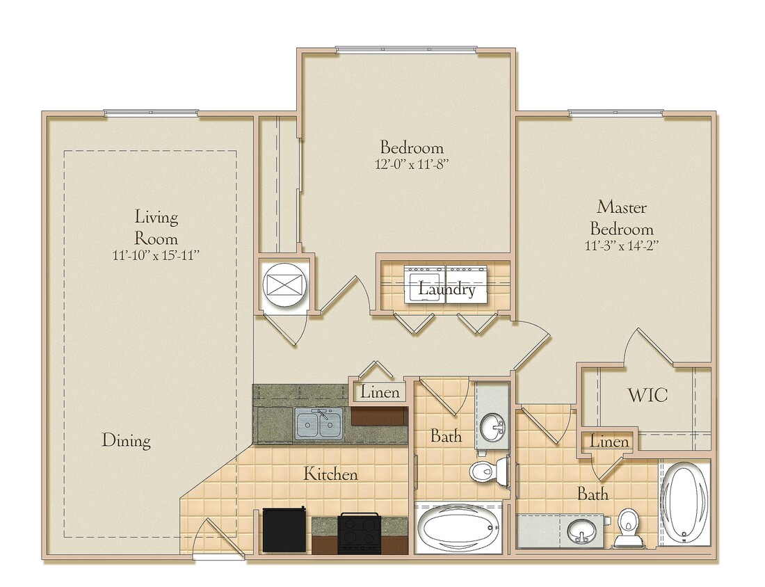 2BR 2BA - B2