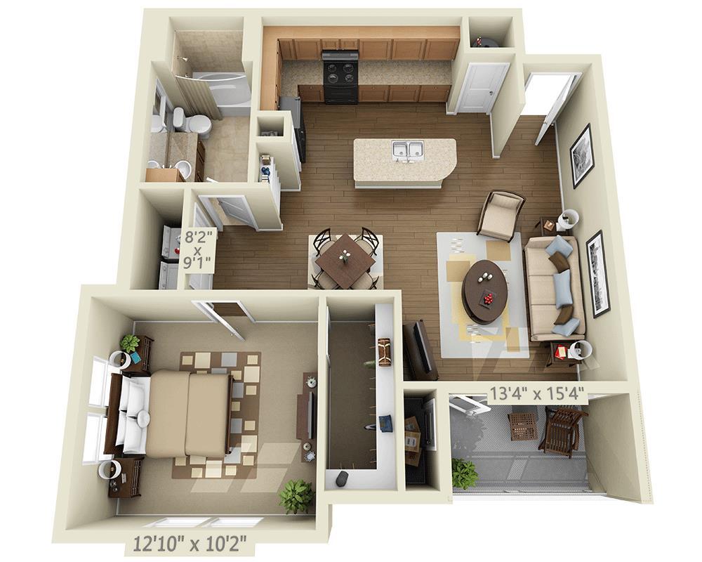 Floor Plan - One Bedroom A1D