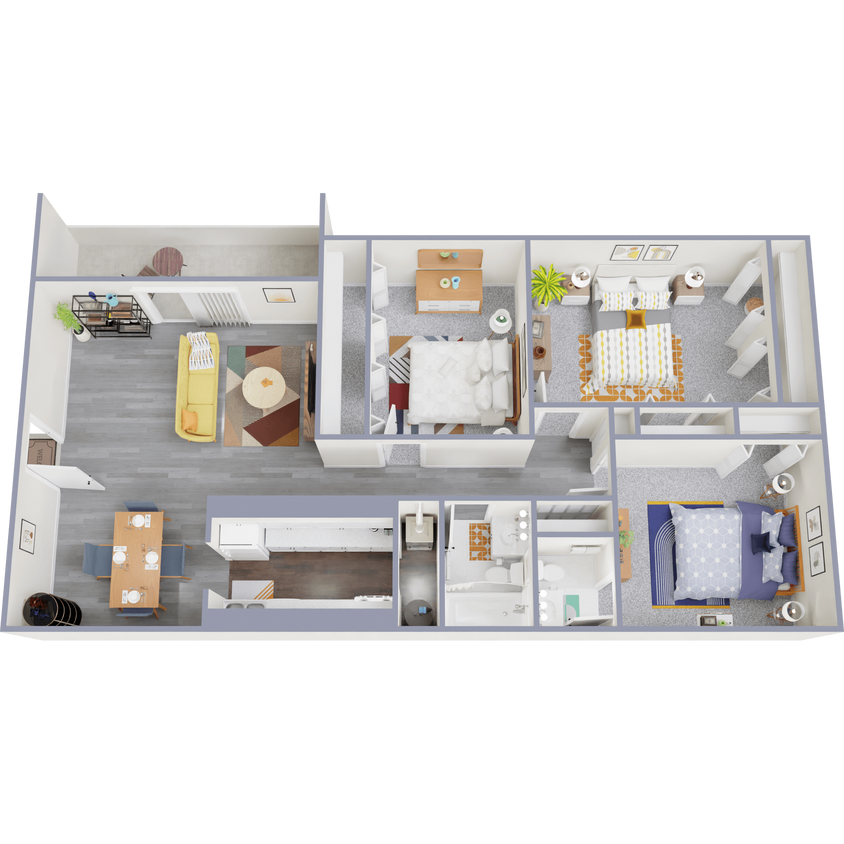 Floor Plan - 3 Bedroom, 1.5 Bath