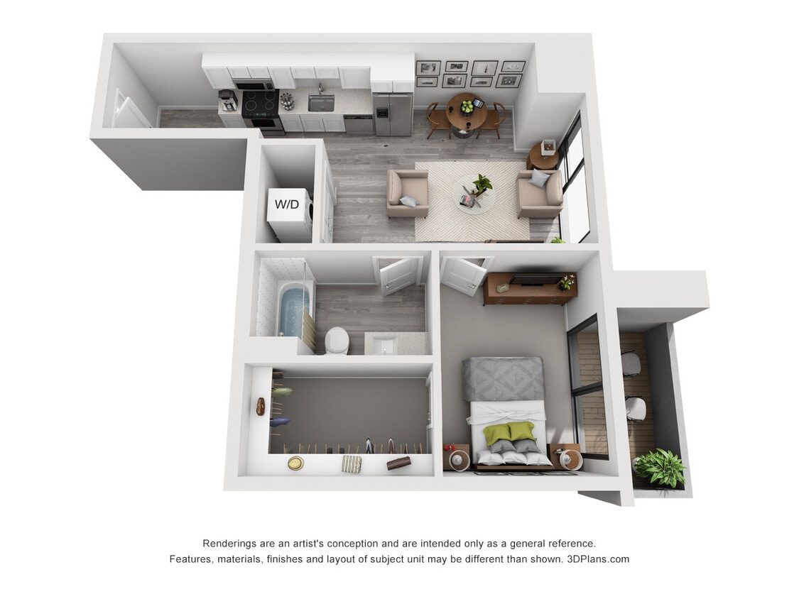 The Glenn - B11 - 1x1 - 1 Beds - 1 Baths - 583 Sq. ft. - B11