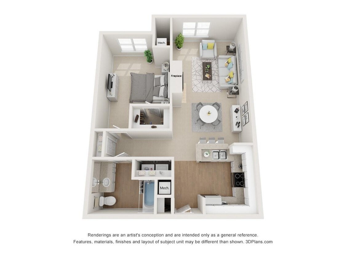 Floor Plan - Charles 1B1B