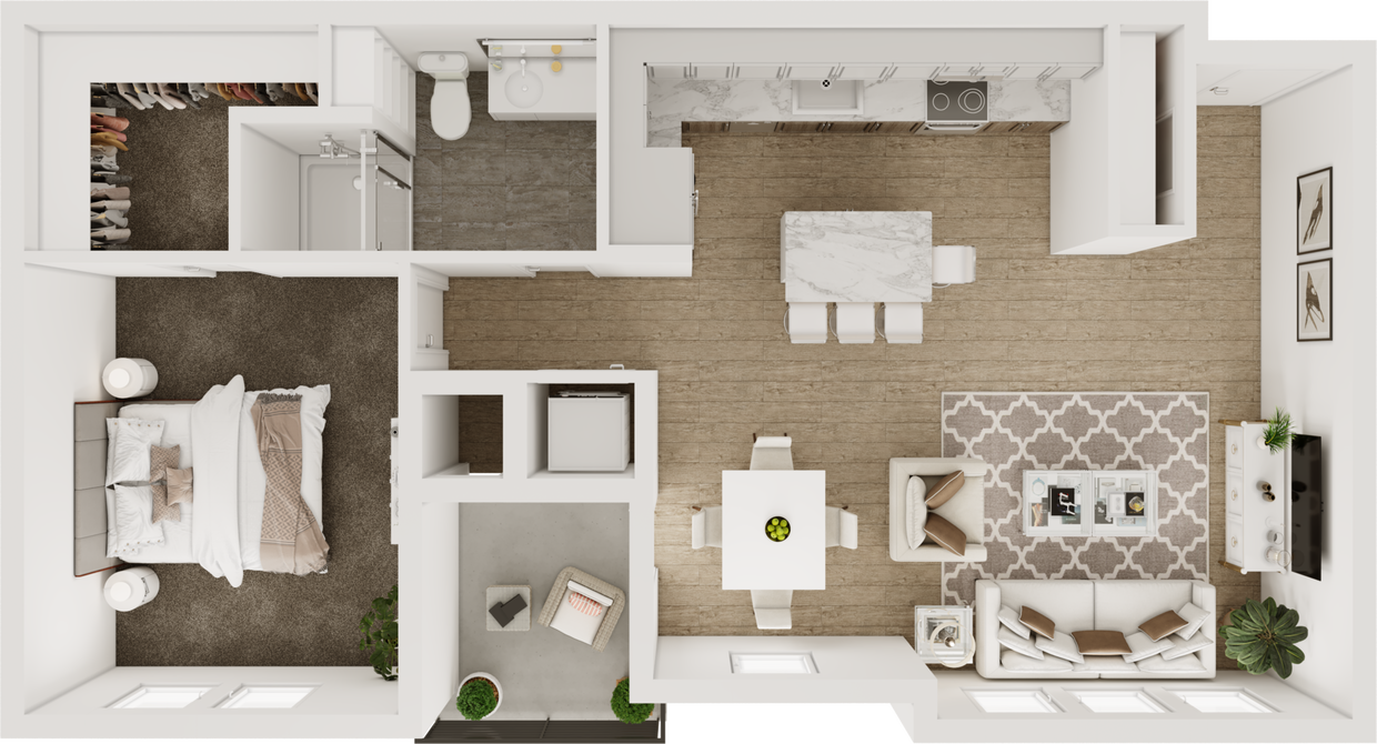 Floor Plan - 1BD, 1BTH A4