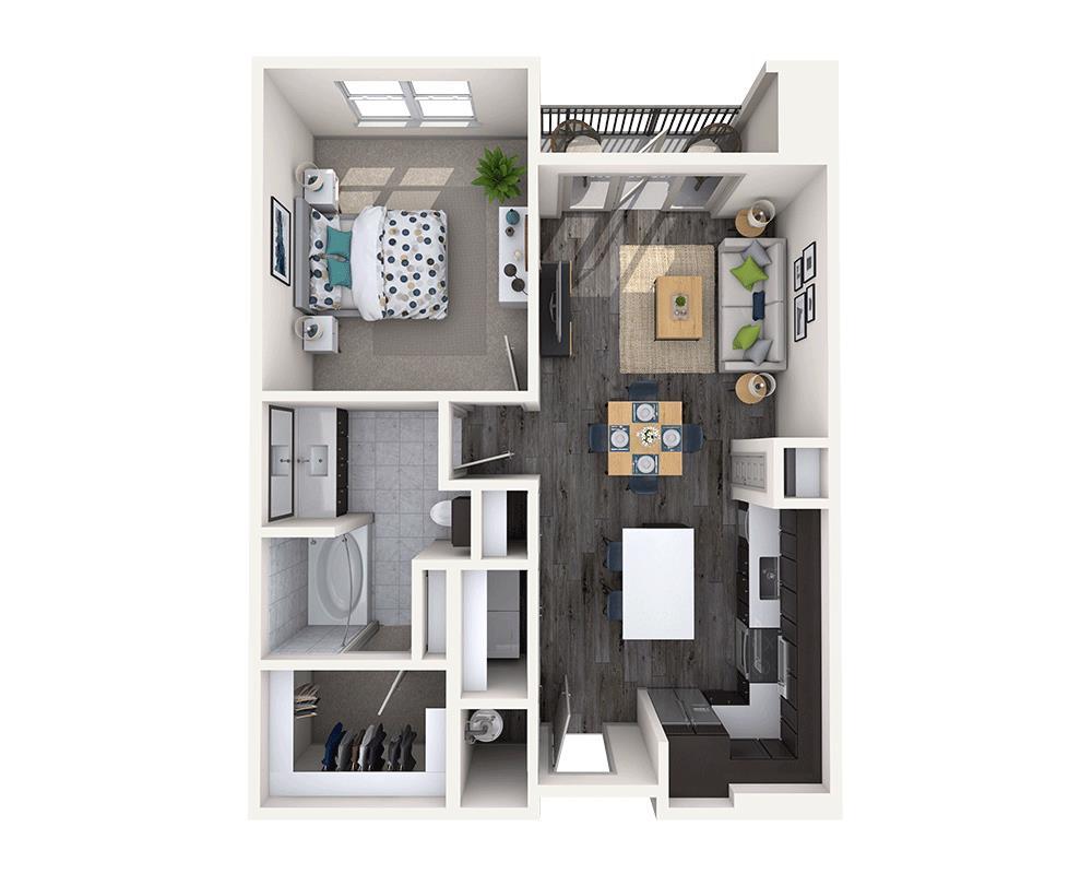 Floor Plan - One Bedroom A1J