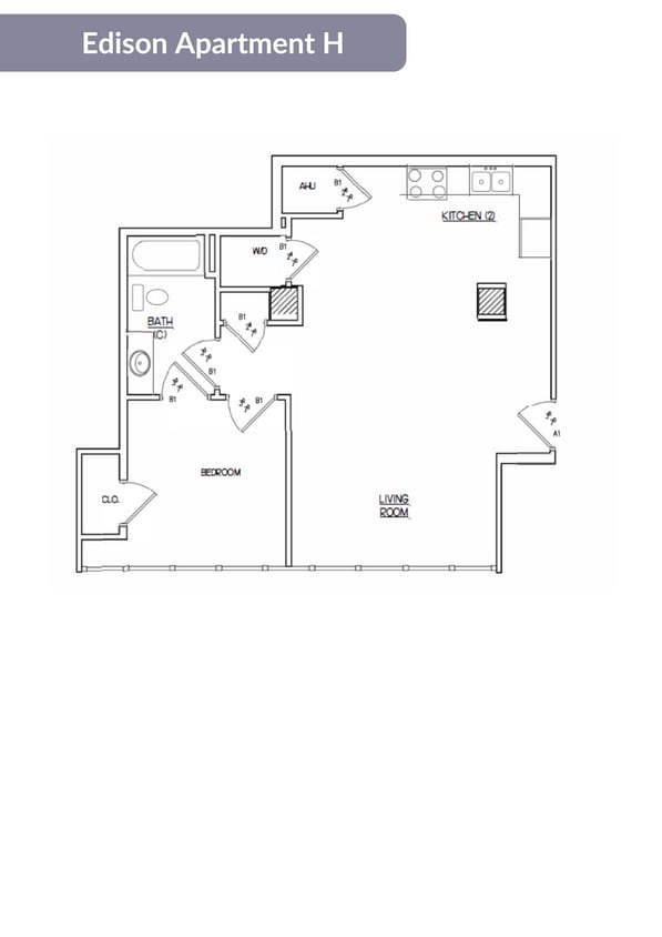 Floor Plan - Edison Apartments H