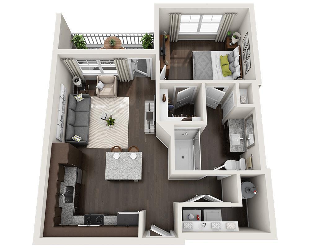 Floor Plan - One Bedroom A1A