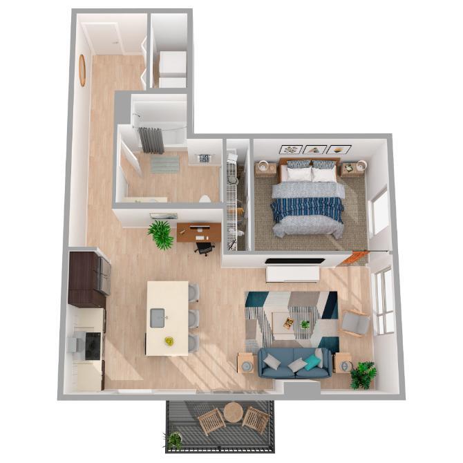 Floor Plan - 1 Bed/1 Bath-a25.1