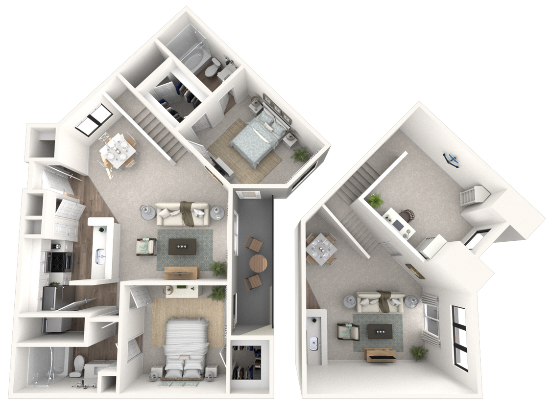 Floor Plan - 2x2 B3 Loft