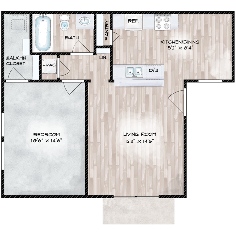 Blanco - A1 - 1x1.png - 1 Bed 1 Bath