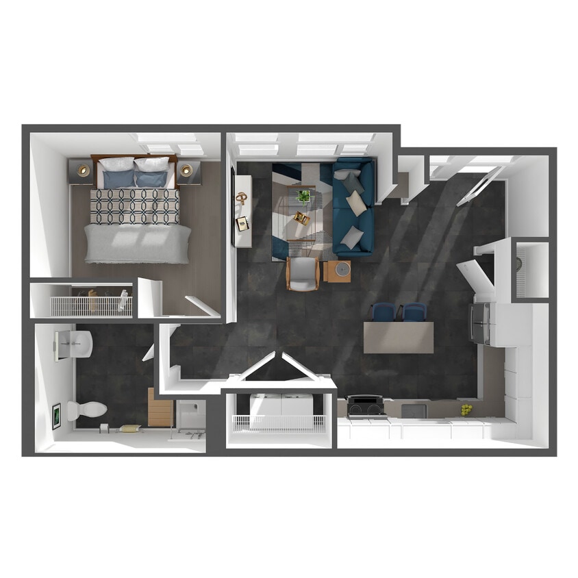 Floor Plan - Live/Work 1 bed, 1 Bath - C