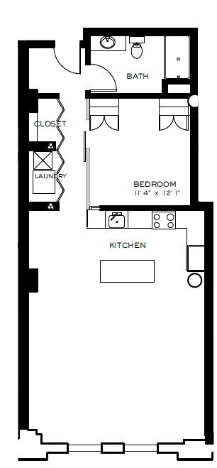 Floor Plan - 0ne Bedroom A6- Furnished