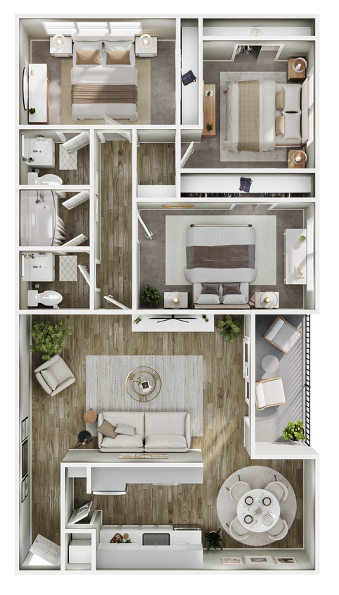 Floor Plan - 3 Bed, 1.5 Bath