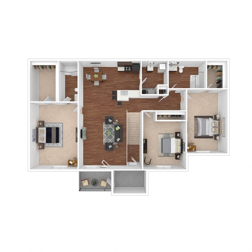 Floor Plan - Three Bedroom Two Bath