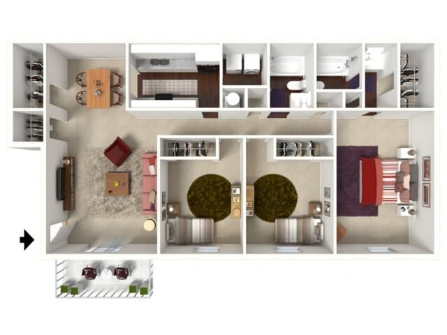 Sequoia: Three Bedroom, Two Bath - Sequoia