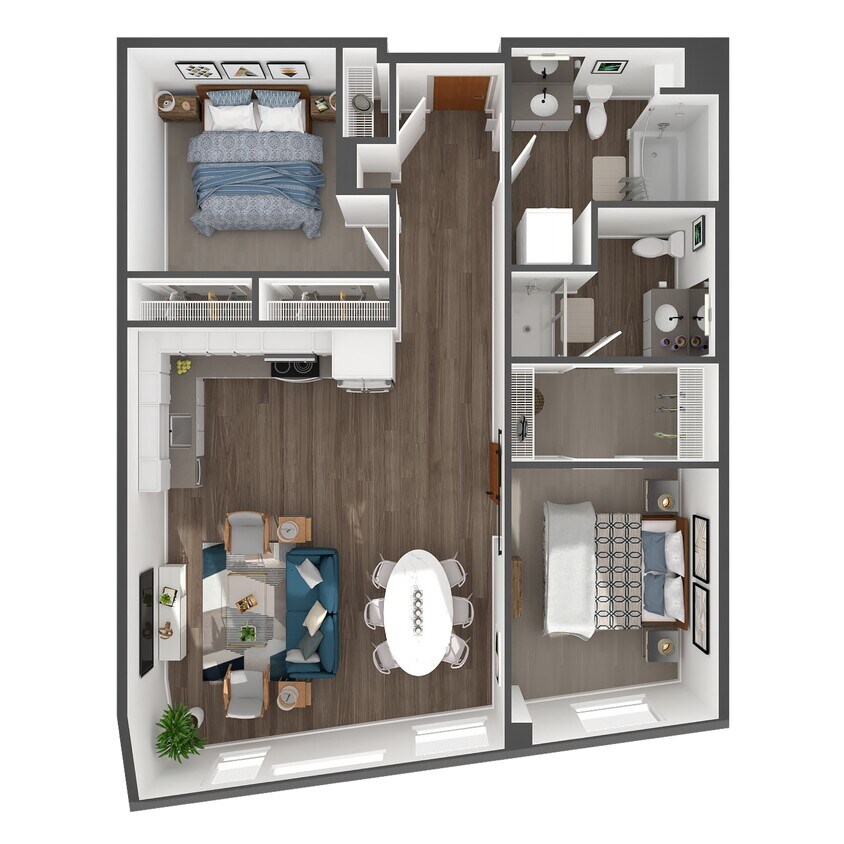 Floor Plan - 2 Bed/2 Bath-B7.2