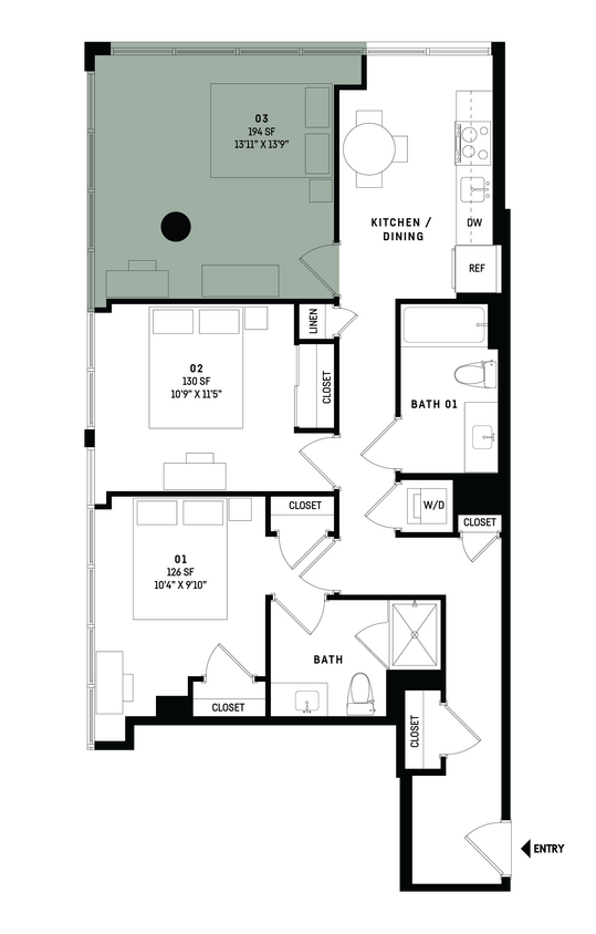 Floor Plan - Co-Living D10-Bedroom 3